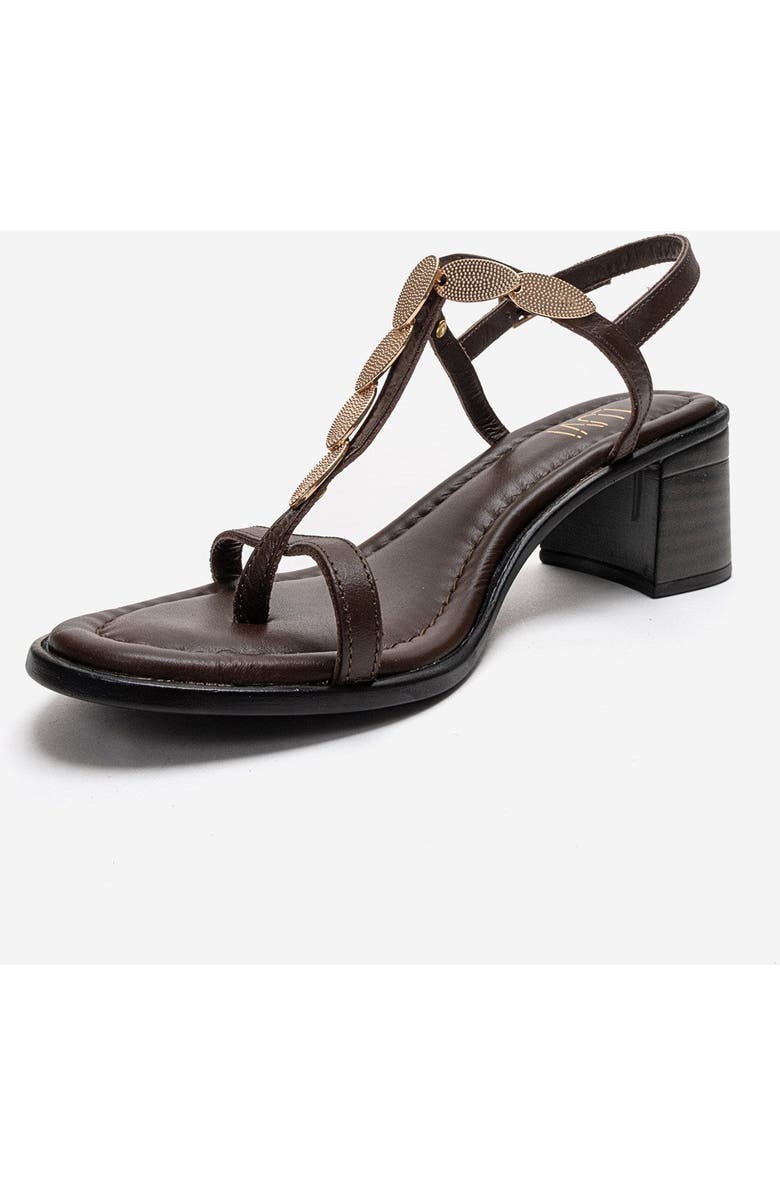 Forever & Always Shoes Serona Leather Block Heel Sandal, Alternate, color, Brown