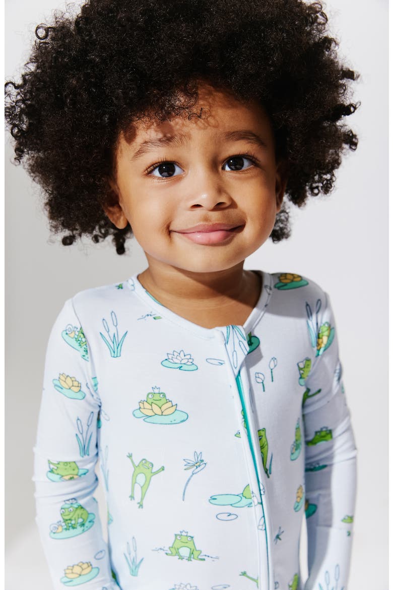 Kids' Frogs Fitted Convertible Footie Pajamas, Alternate, color, FROGS