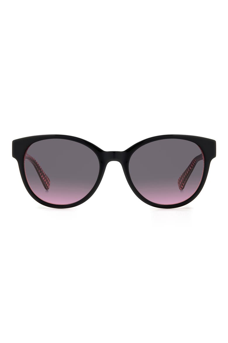 nathalie 55mm gradient round sunglasses, Main, color, BLACK