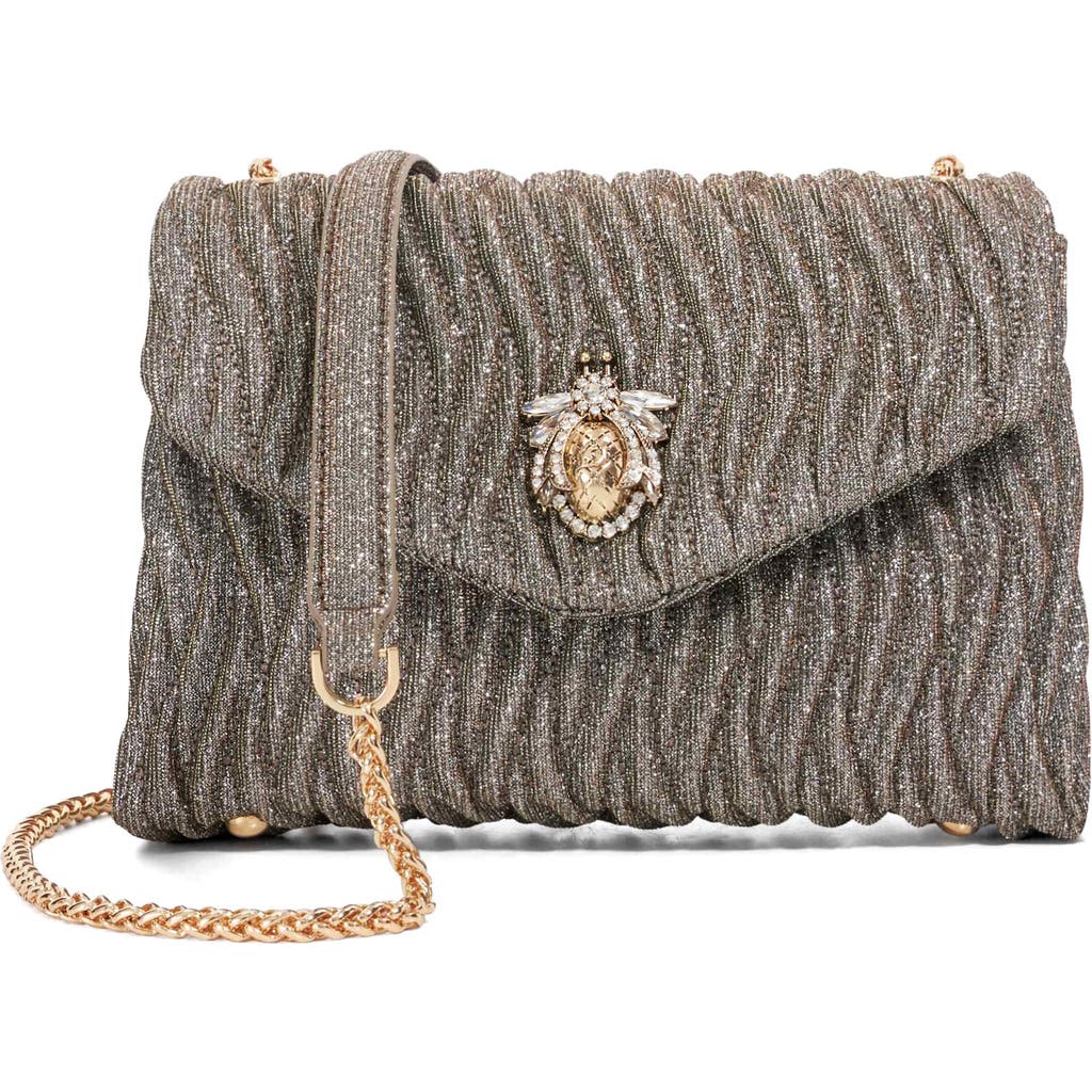 Dune London Darling Matelassé Suede Crossbody Bag In Brown