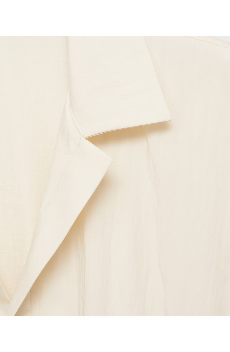 MANGO Puffed Cropped Shirt, Alternate, color, Vanilla