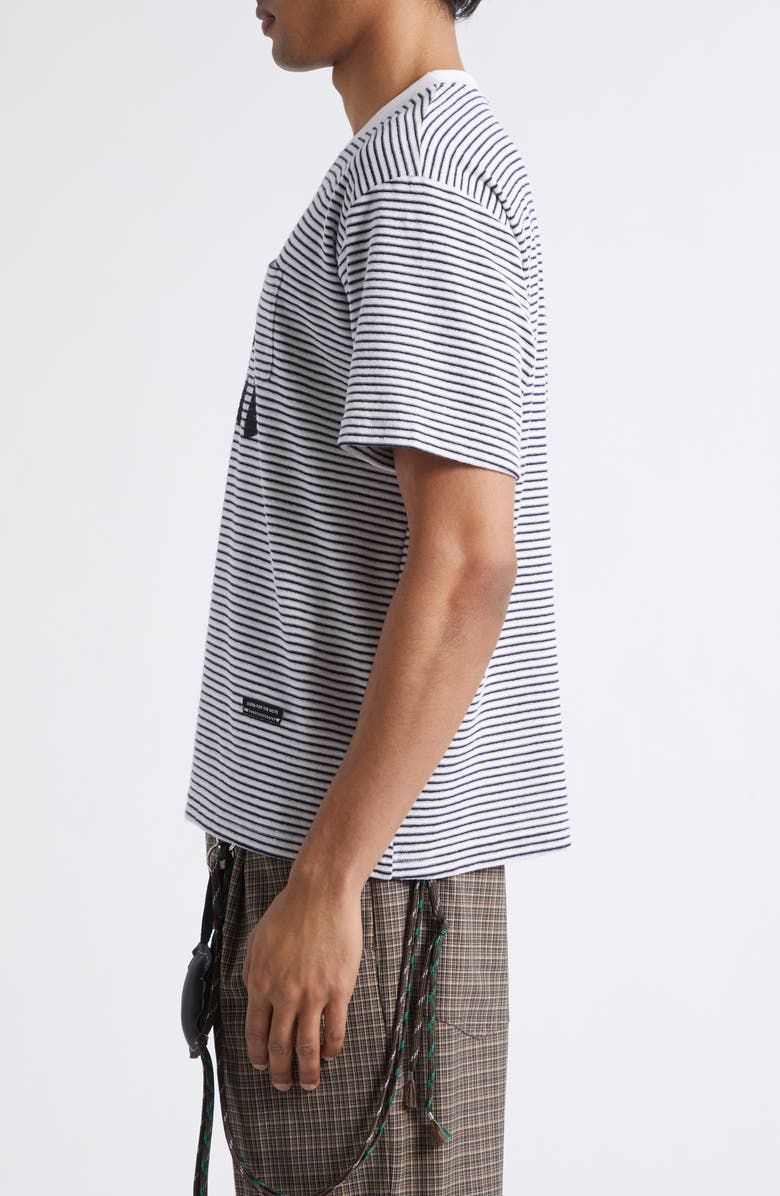 SONG FOR THE MUTE Yearbook Stripe Jersey Pocket T-Shirt, Alternate, color, White