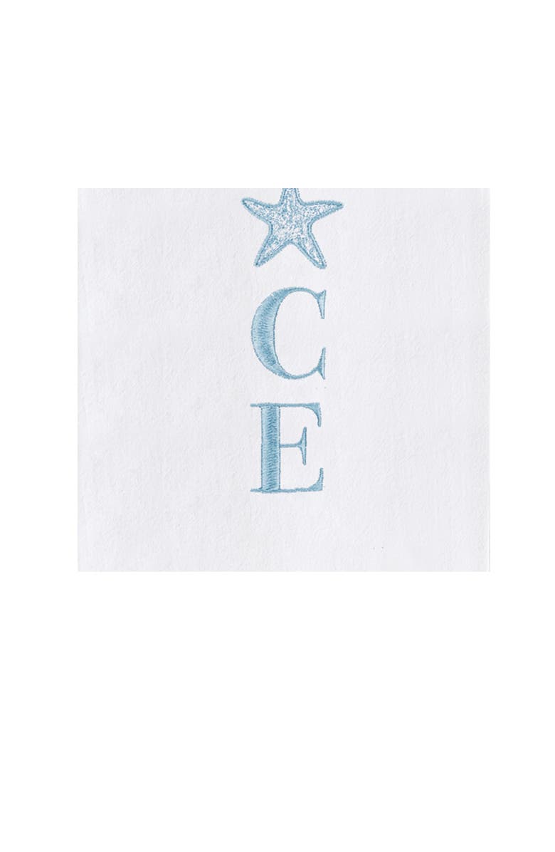 C&F Home "Peace" Starfish Embroidered 100% Cotton Flour Sack Christmas Dishtowel, Alternate, color, Blue