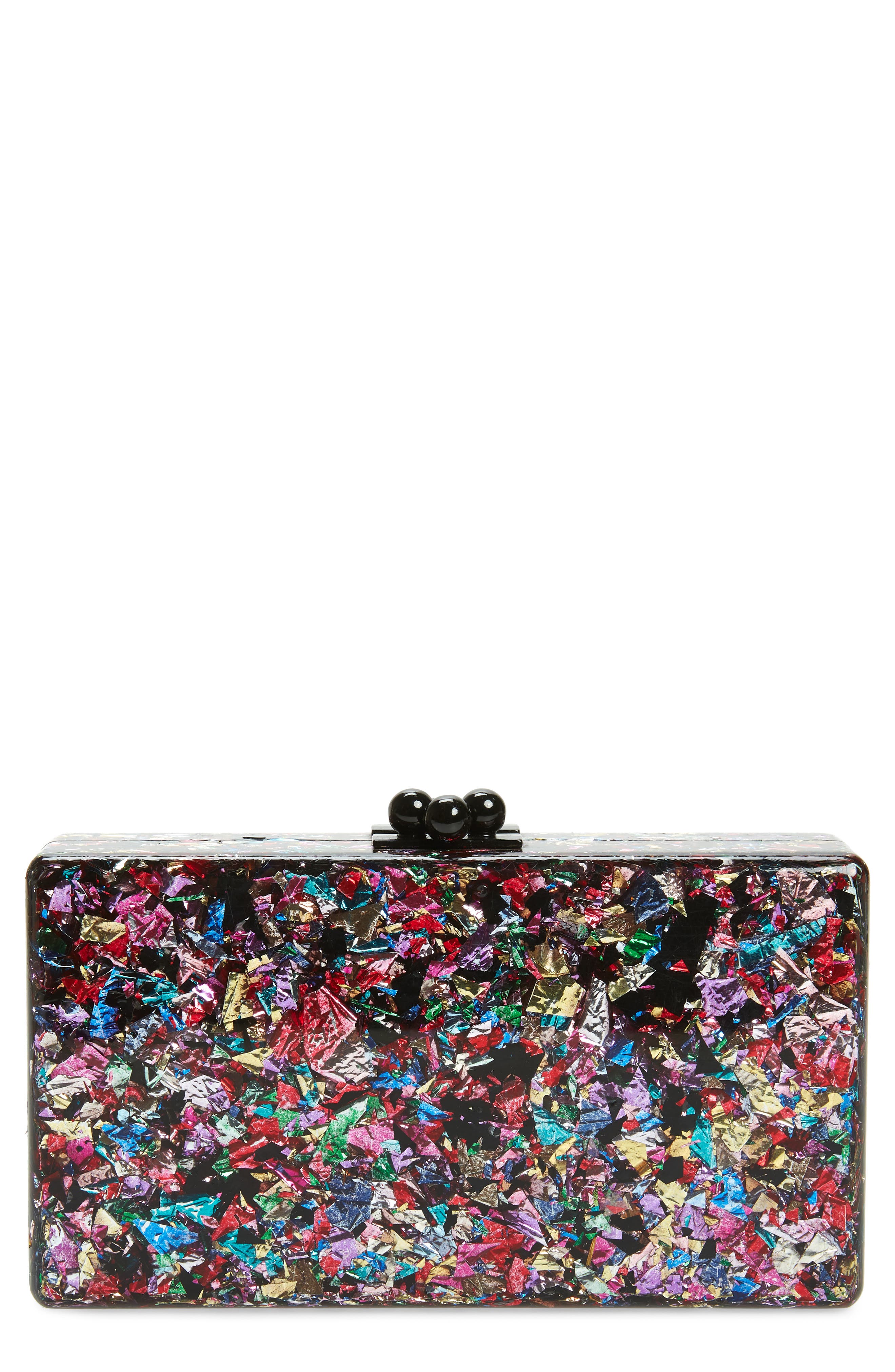 Edie Parker Jean Confetti Box Clutch, Main, color, 