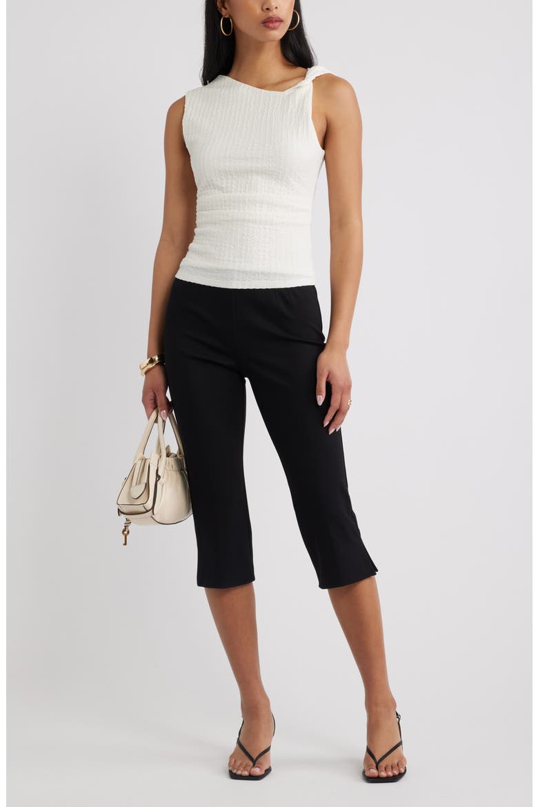 Twisted Shoulder Textured Tank, Alternate, color, IVORY
