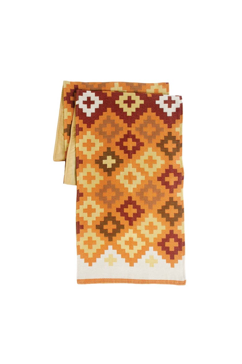 Warm Geo Decorative Runner, Main, color, orange