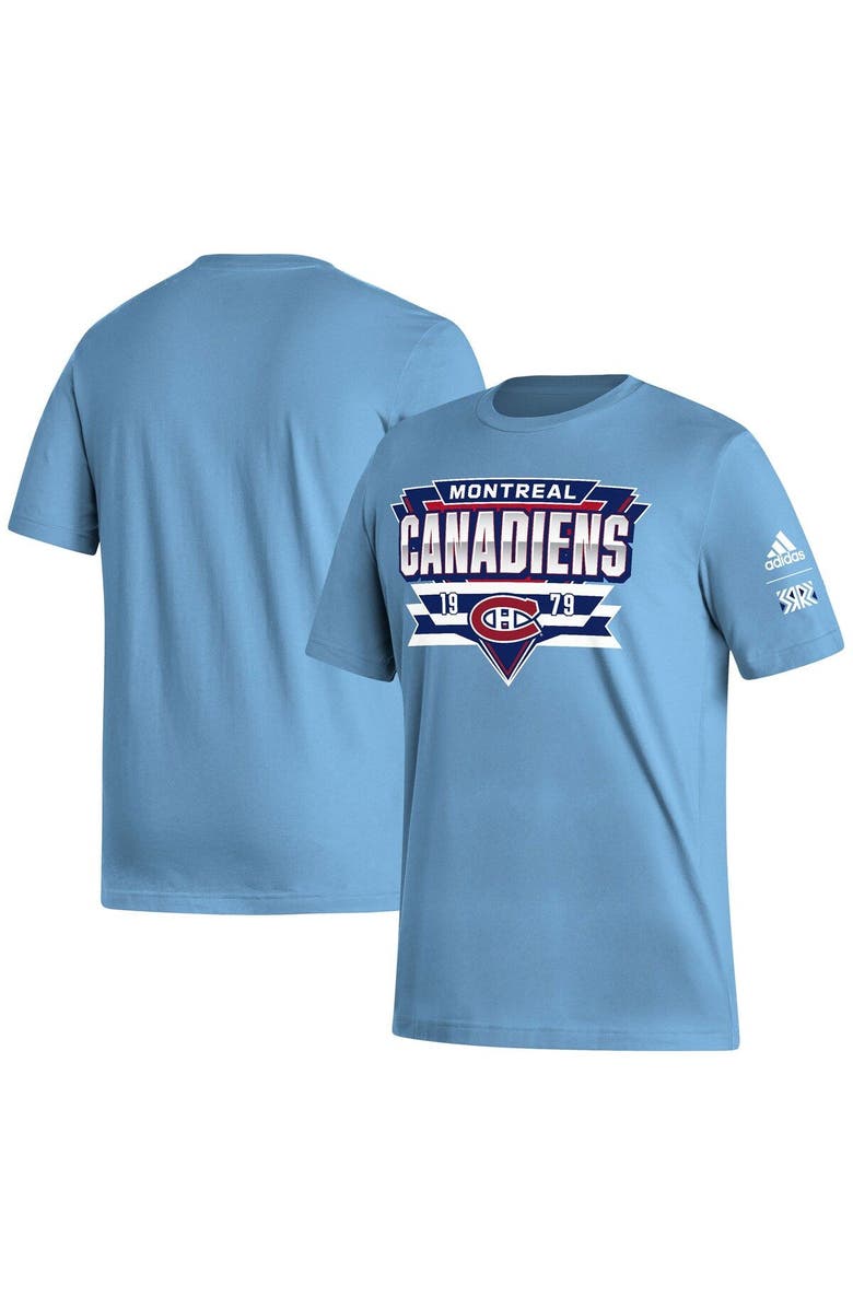 adidas Men's adidas Light Blue Montreal Canadiens Reverse Retro 2.0 Fresh Playmaker T-Shirt, Alternate, color, 