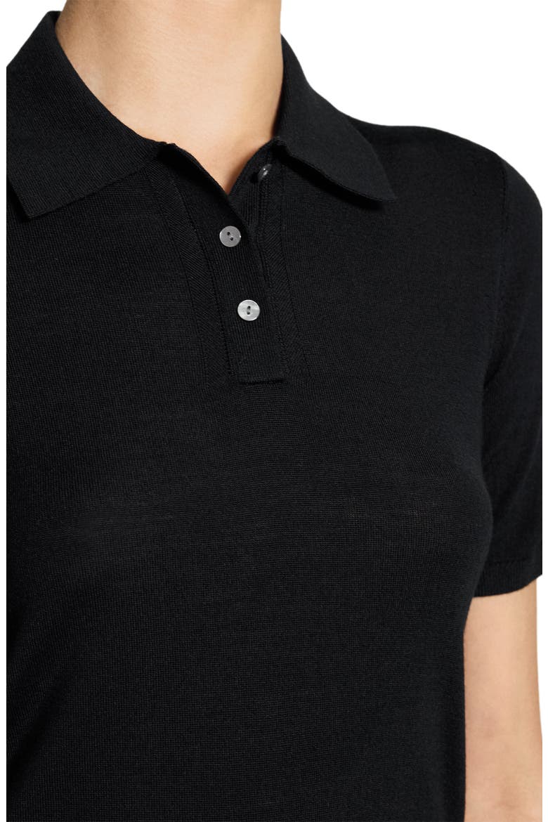 Merino Wool Polo, Alternate, color, BLACK
