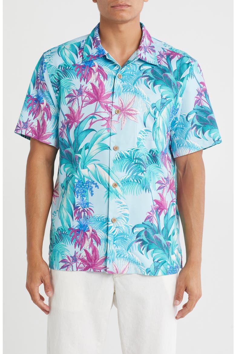 Gustavia Grove Short Sleeve Button-Up Shirt, Main, color, PLAYA AZUL