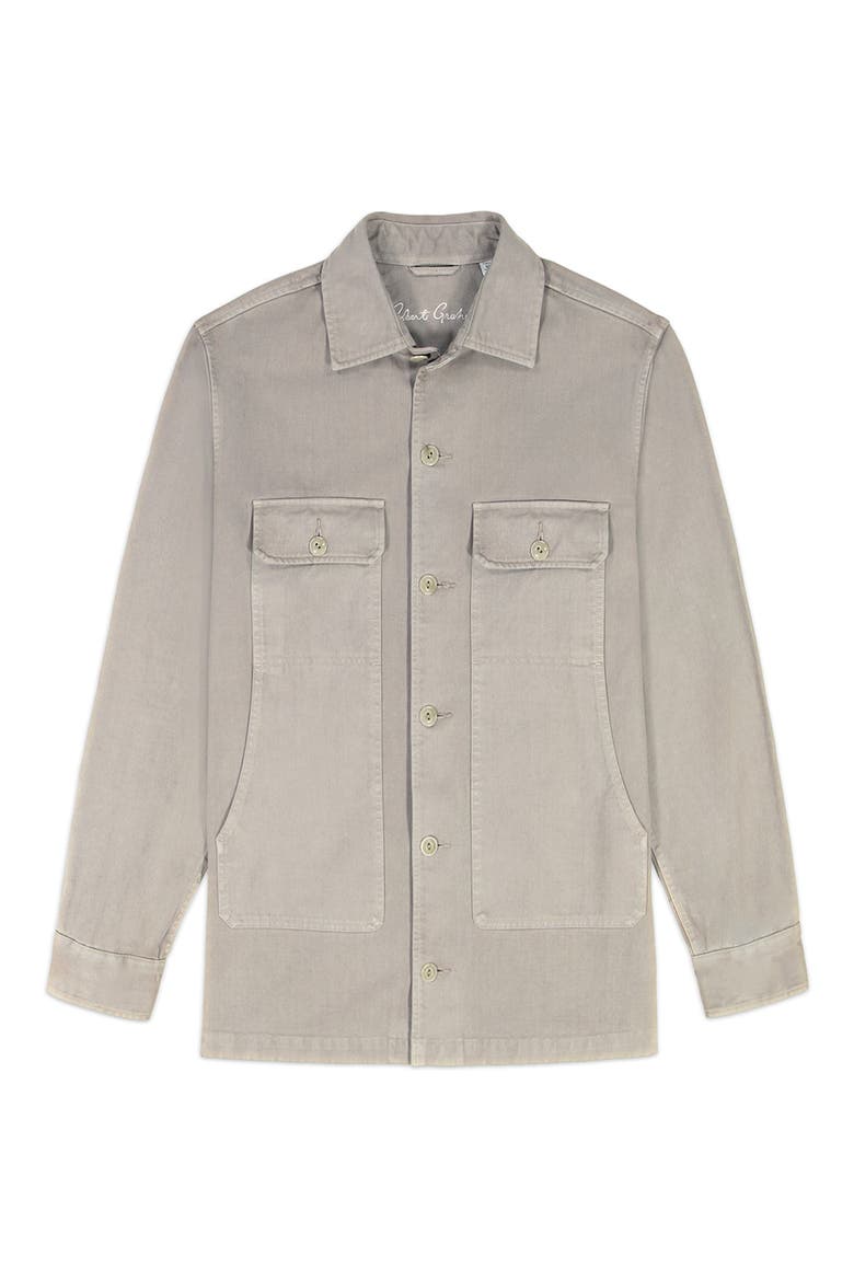 Guston Woven Cotton Shirt Jacket, Alternate, color, CEMENT