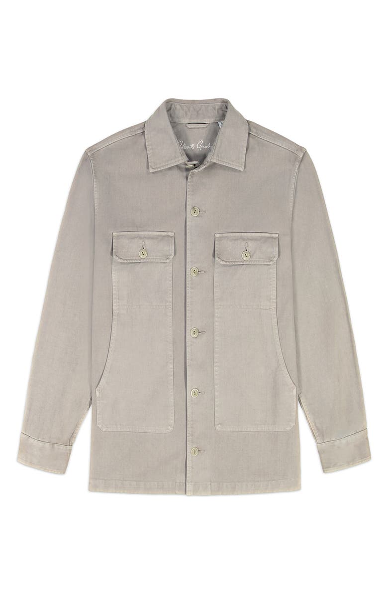 Robert Graham Guston Woven Cotton Shirt Jacket, Alternate, color, Cement