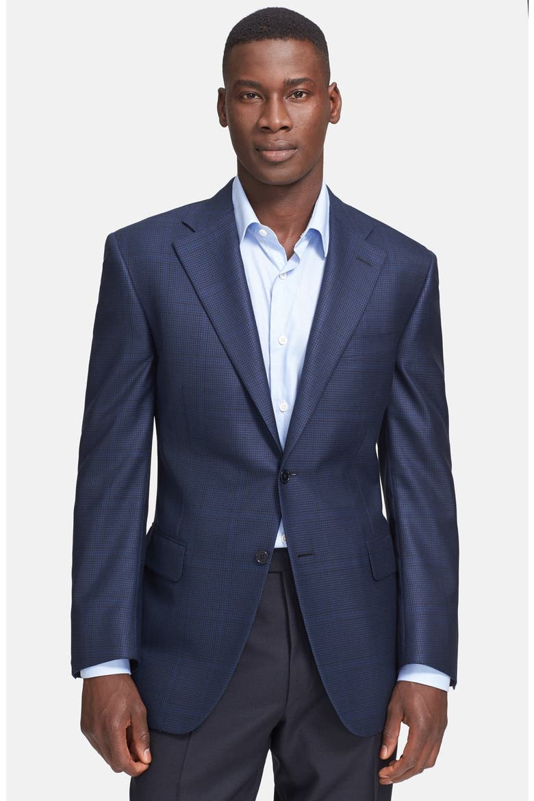 Classic Fit Navy Houndstooth Sport Coat, Main, color, NAVY/ BLACK