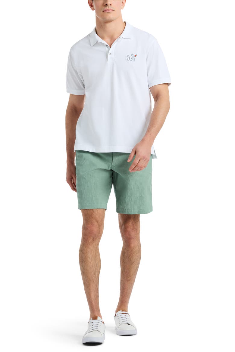 Monkey Business Embroidered Cotton Piqué Polo, Alternate, color, WHITE