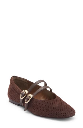 Dolce Vita Alenia Perforated Mary Jane Flat In Brown