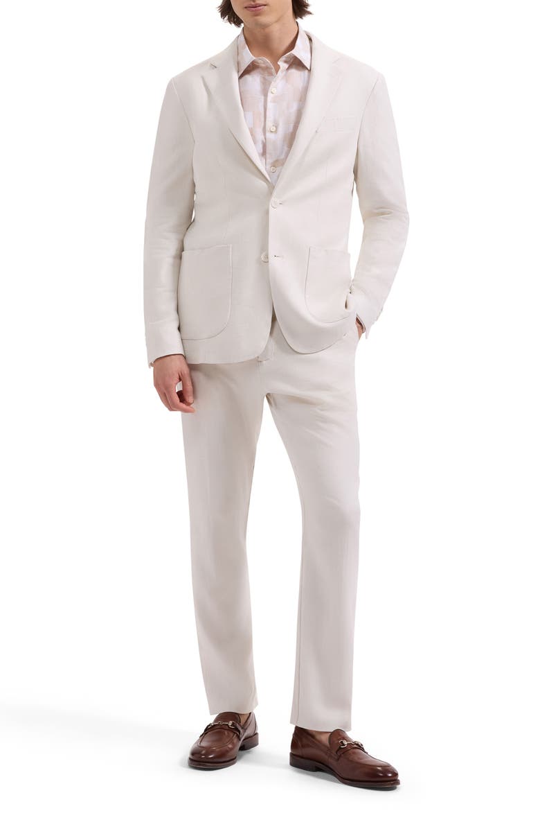 Bugatchi Aerolinen Linen Blend Sport Coat, Alternate, color, Ivory