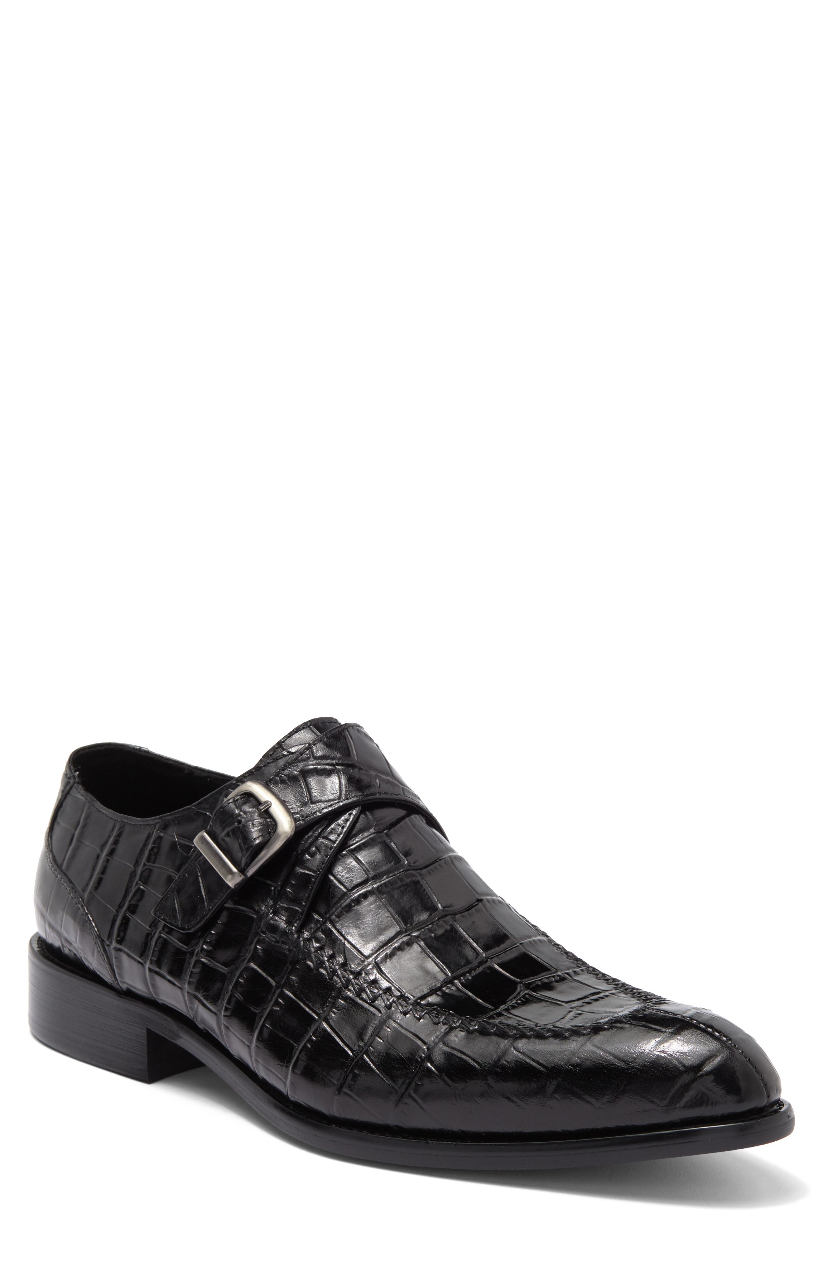 Maison Forte Richards Croc-Embossed Monk Strap Shoe