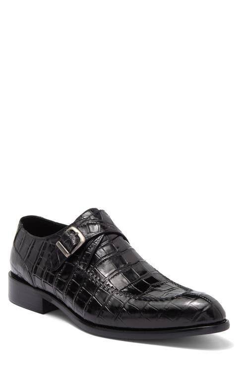 Richards Croc-Embossed Monk Strap Shoe (Men)