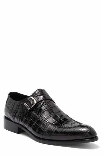 Maison Forte Richards Croc-Embossed Monk Strap Shoe