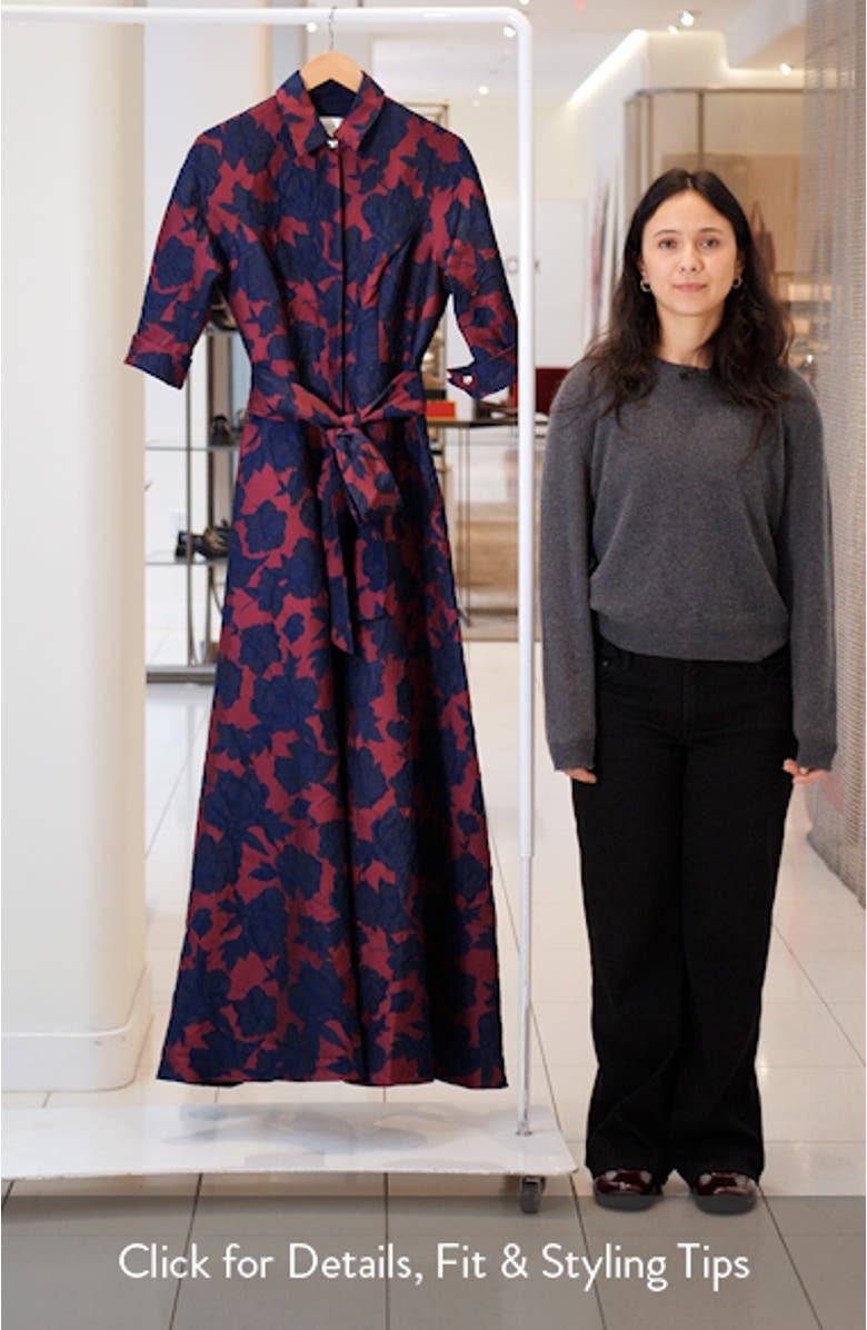 Floral Jacquard Shirtdress Gown, sales video thumbnail
