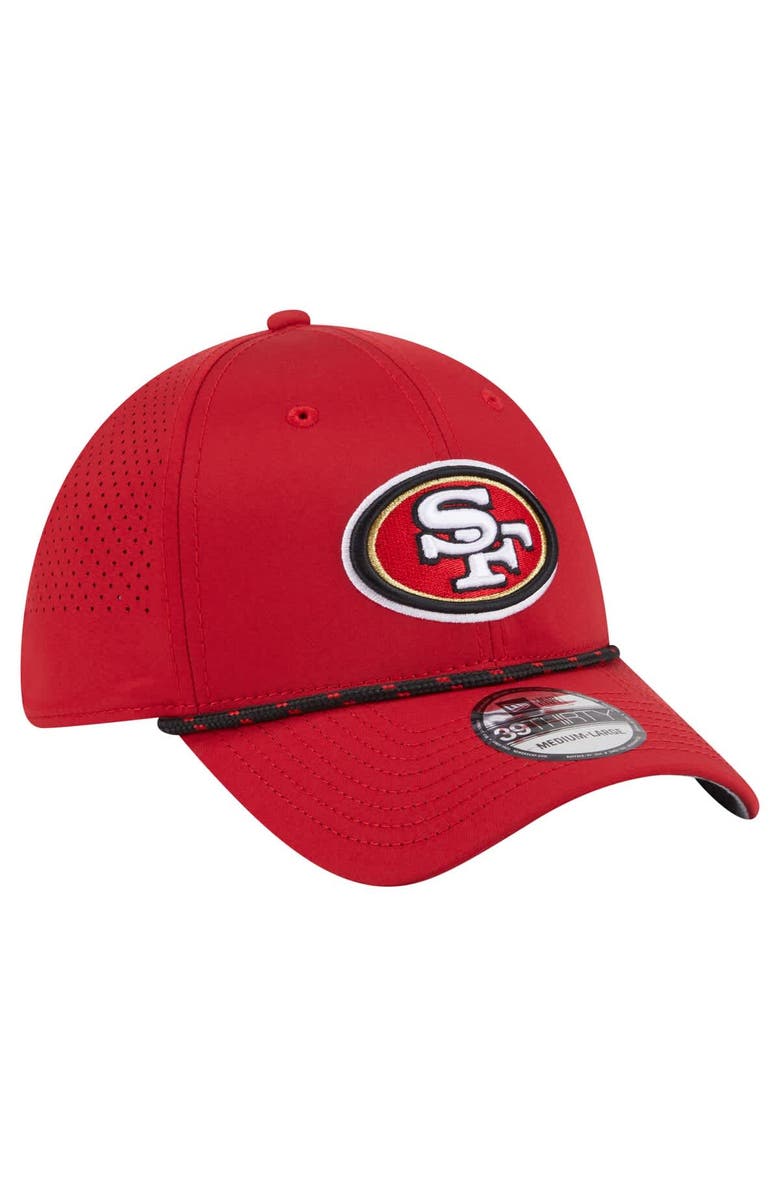 New Era Men's New Era Scarlet San Francisco 49ers Perforated 39THIRTY Flex Hat, Alternate, color, Scarlet
