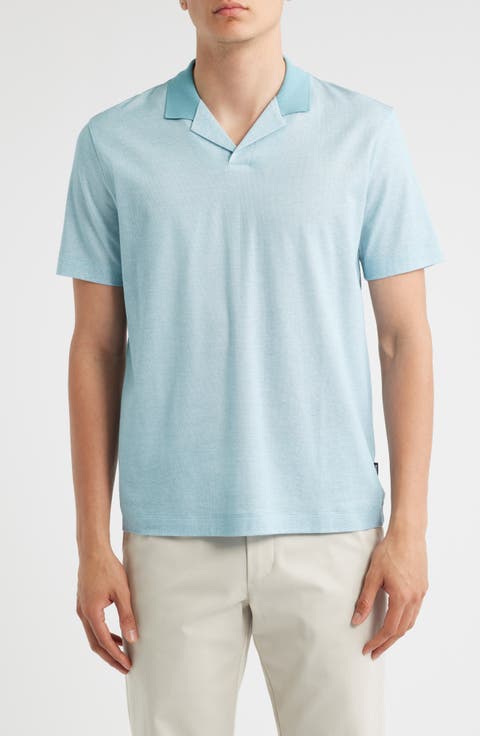 Pye Textured Johnny Collar Polo