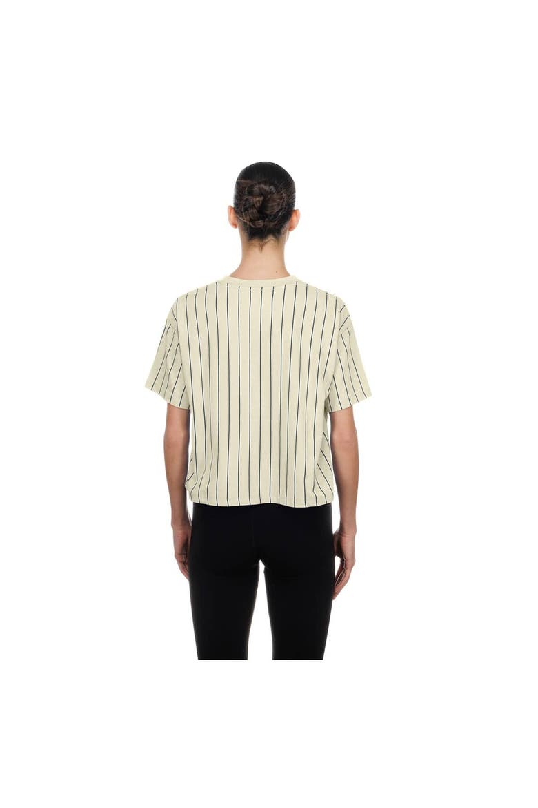 Women's New Era  Cream New York Yankees Throwback Boxy T-Shirt, Alternate, color, Cream