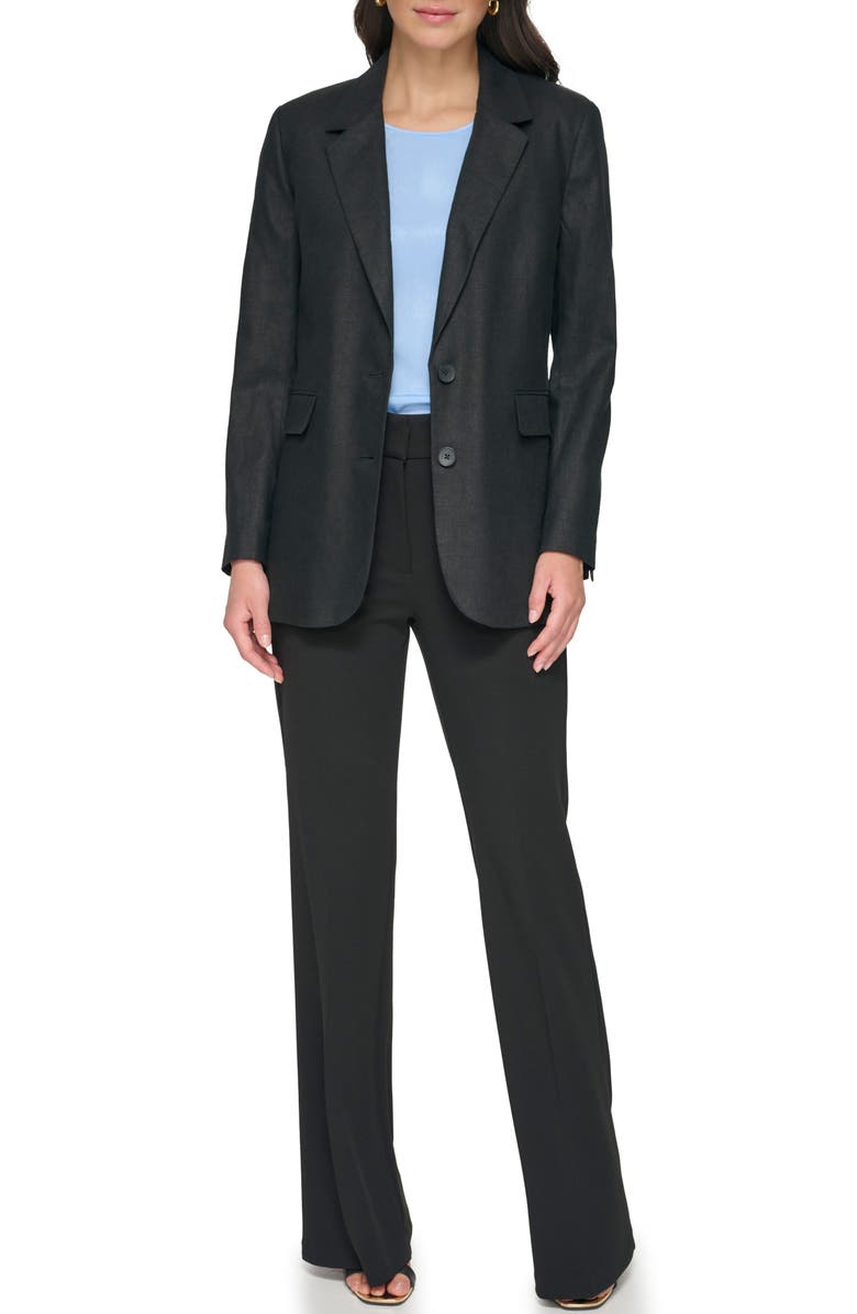 DKNY Linen Blend Blazer, Alternate, color, 