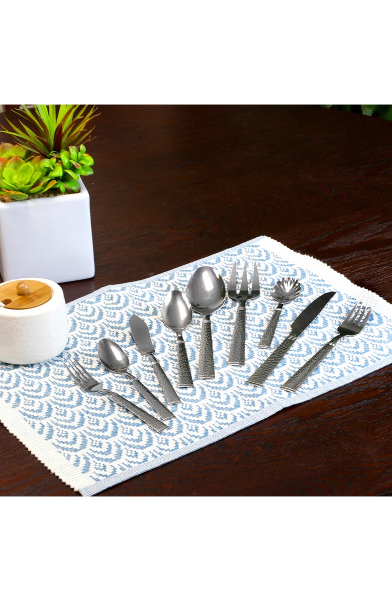 Gibson Home Prato 45 Piece Flatware Set, Alternate, color, Metallic Silver