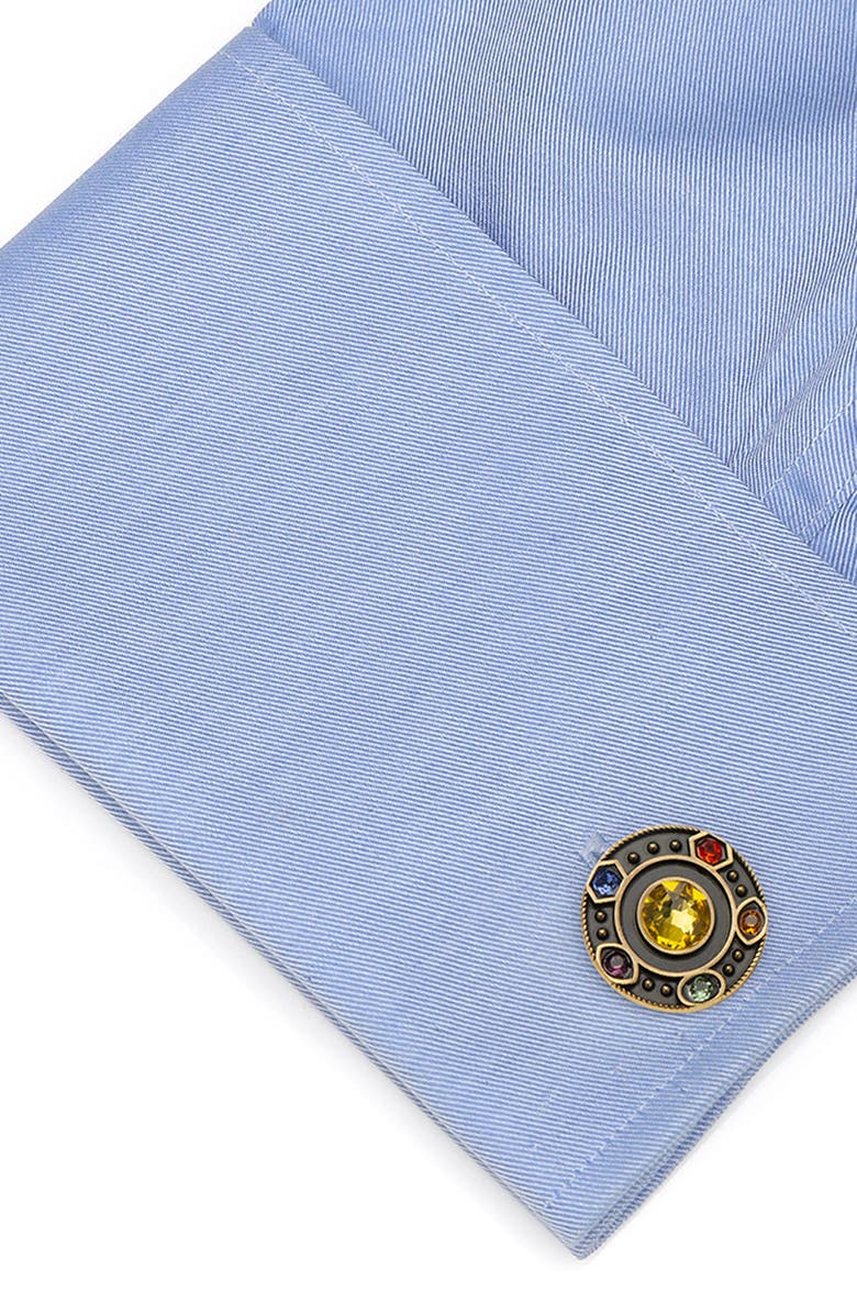 Cufflinks, Inc. Infinity Stones Cuff Links & Lapel Pin Set, Alternate, color, Gold