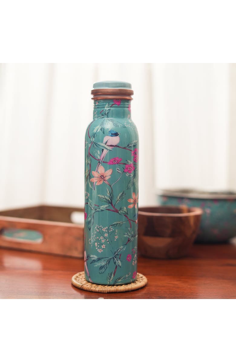Mela Artisans Aqua Flora Copper Water Bottle, Alternate, color, 