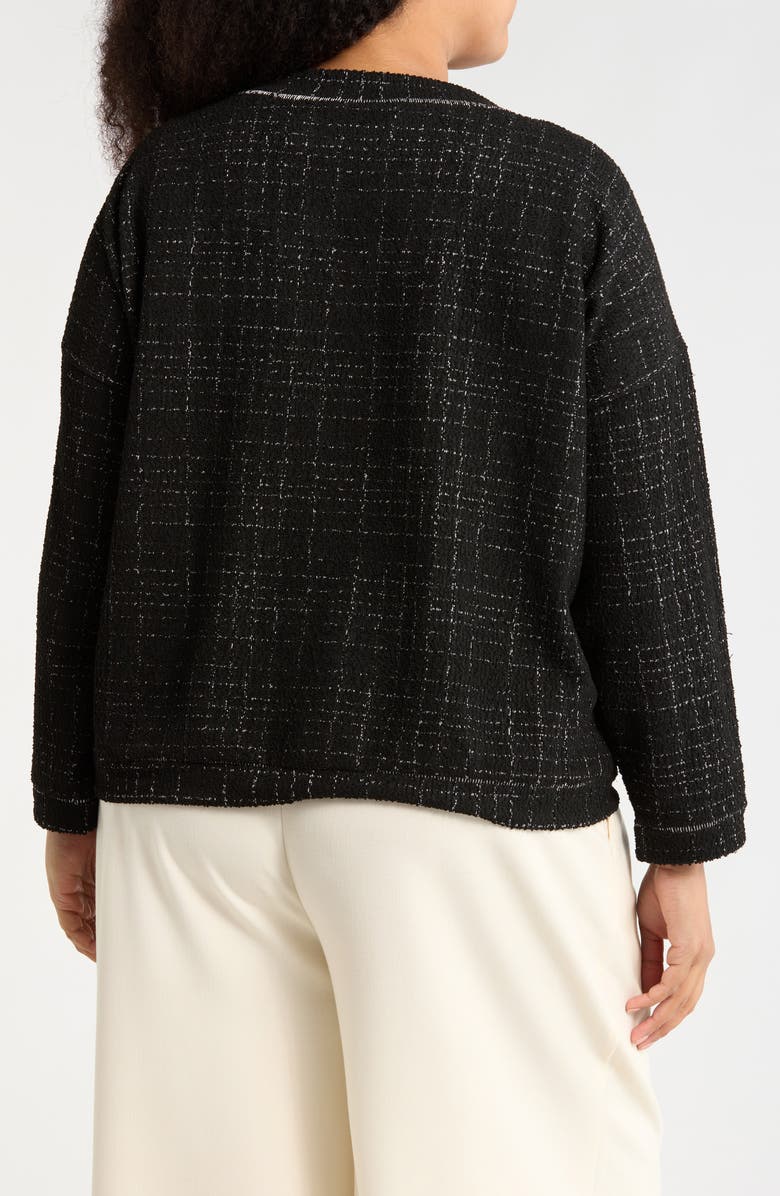 MAX STUDIO Jacquard Crewneck Knit Top, Alternate, color, Black