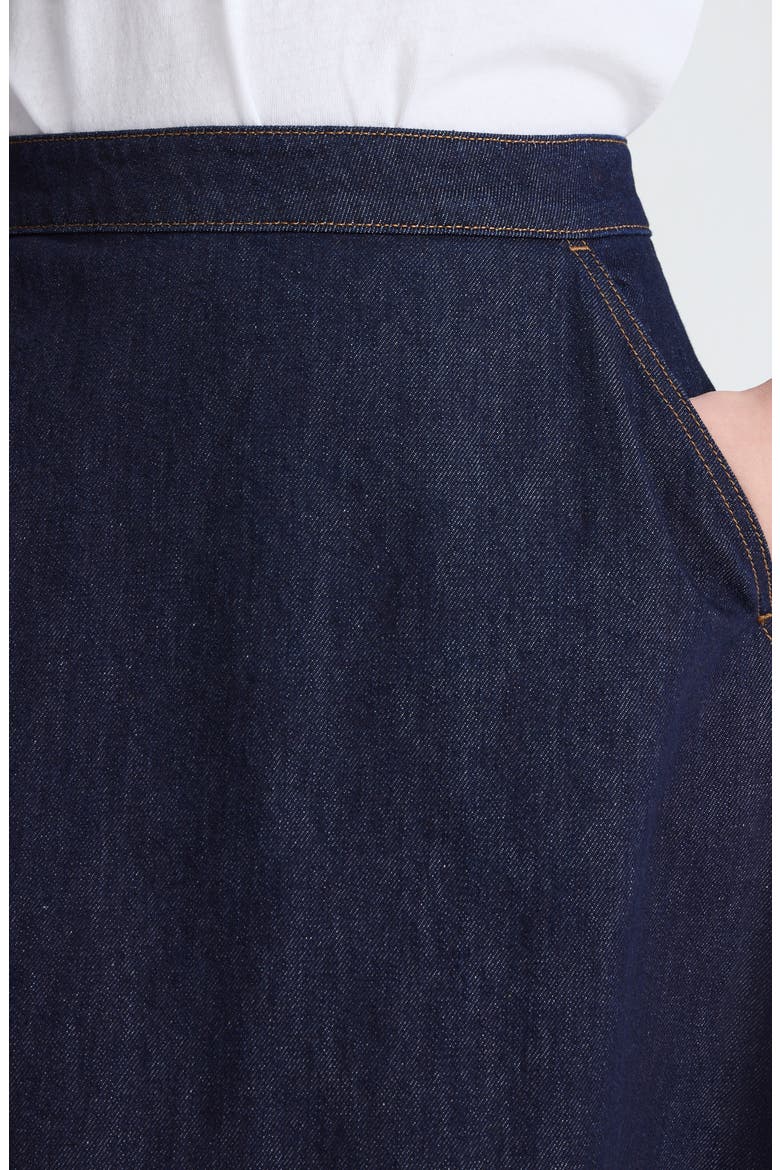Organic Cotton Denim Midi Skirt, Alternate, color, RINSE WASH