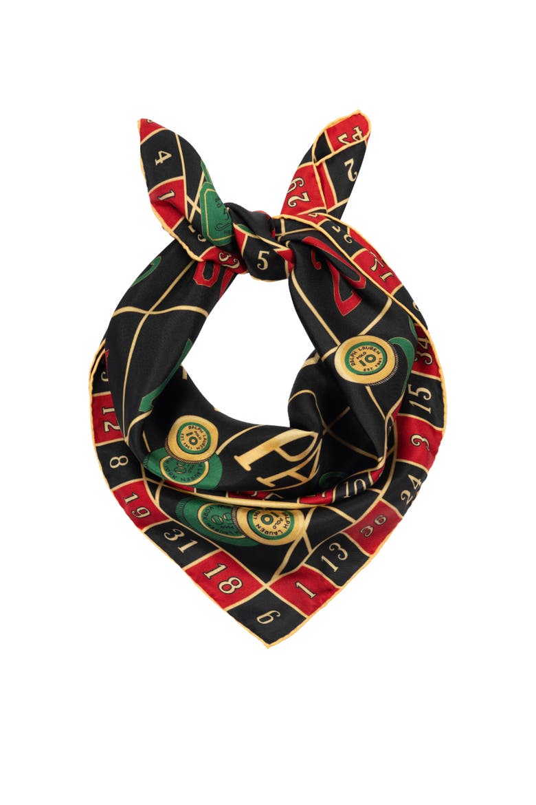 Holiday Silk Square, Alternate, color, Black Multi