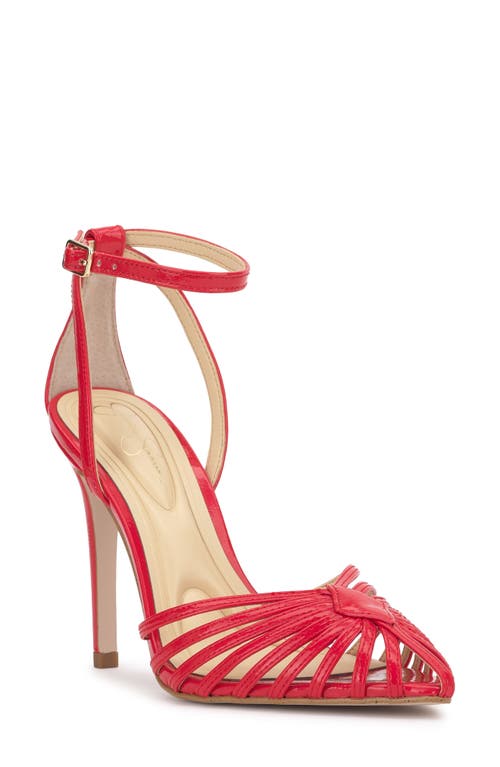 Jessica Simpson Paveri Ankle Strap Pointed Toe Pump In Poppy