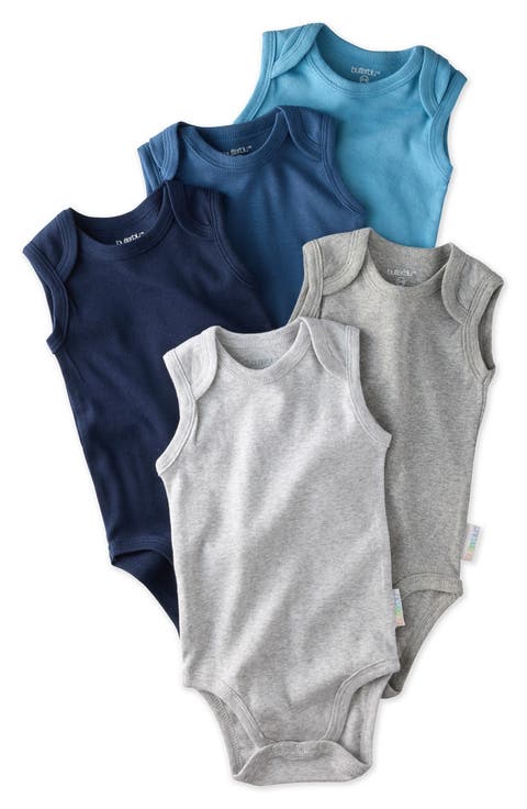 Sam Assorted 5-Pack Sleeveless Organic Cotton Bodysuits (Baby)