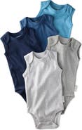 BUTTERBLU Sam Assorted 5-Pack Sleeveless Organic Cotton Bodysuits