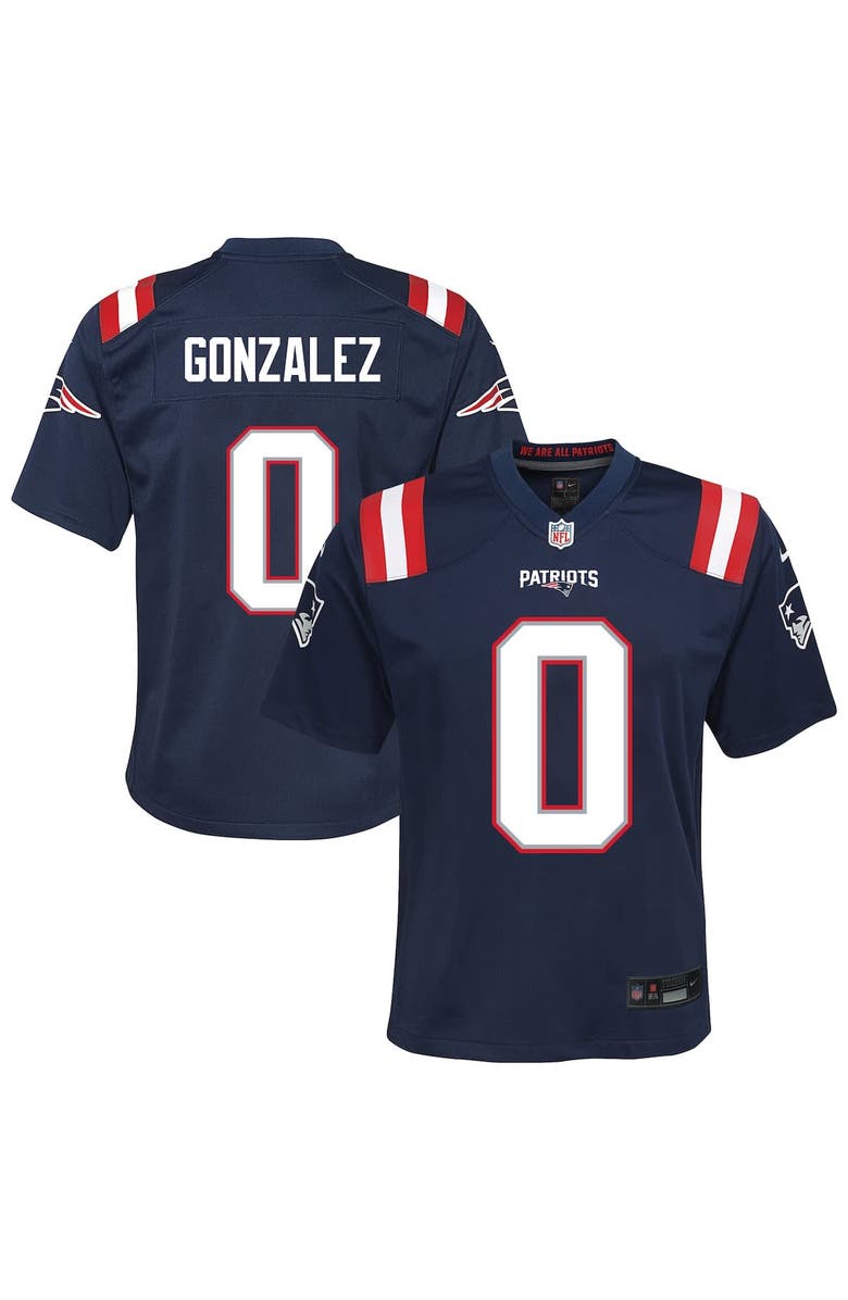 Nike Youth Nike Christian Gonzalez Navy New England Patriots Game Jersey, Main, color, Navy