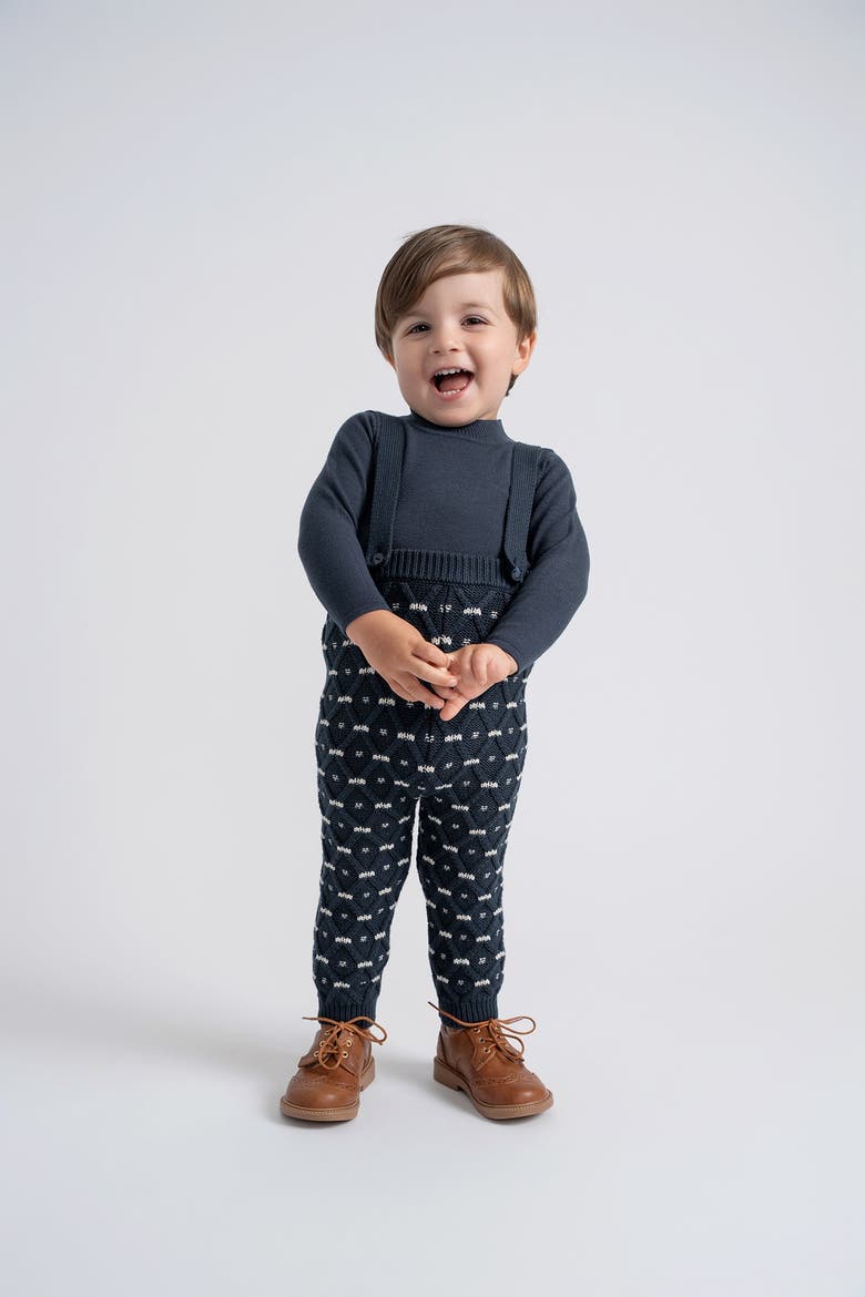 Diamond Textured Stripe Knit Overall, Alternate, color, Ink