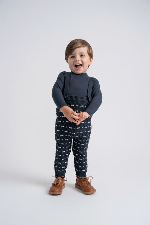 Stripe Knit Overall - Ink