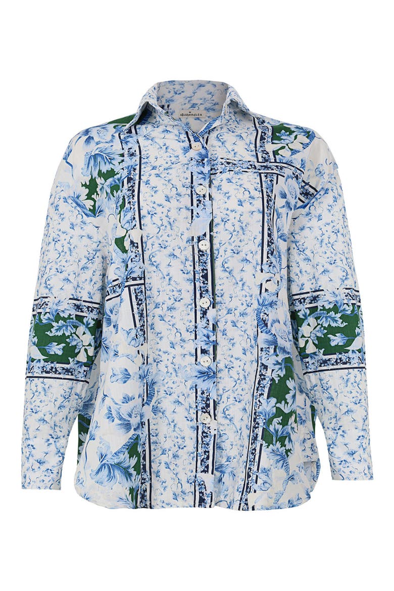 Anastasia Ivy Long Sleeve Button-Up Shirt, Alternate, color, BLUE