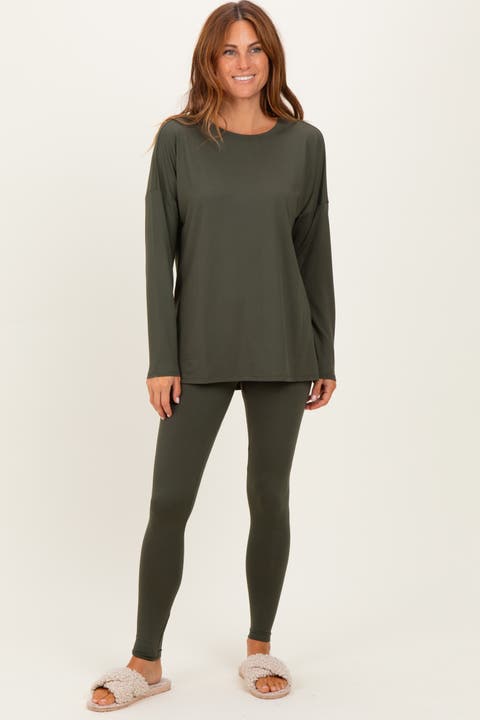 Brushed Knit Oversized Top and Legging Set