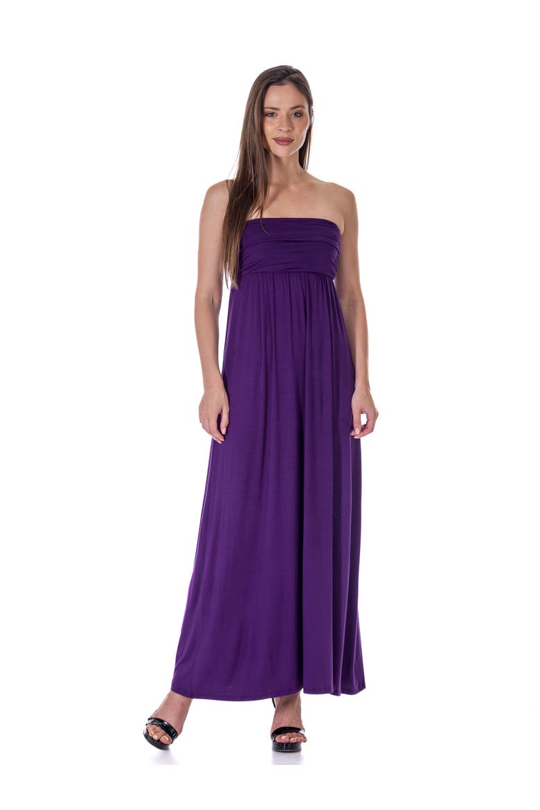 Strapless Empire Waist Maxi Dress, Main, color, Purple