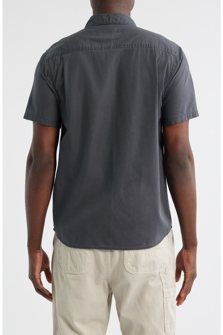 Made to Fade Short Sleeve Cotton & Lyocell Button-Up Shirt, Alternate, color, WASHED CHARCOAL
