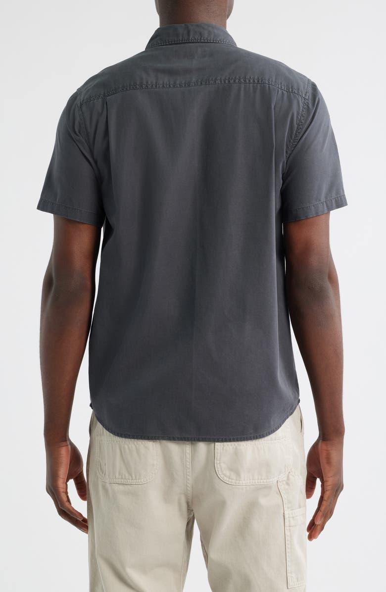 Roark Made to Fade Short Sleeve Cotton & Lyocell Button-Up Shirt, Alternate, color, Washed Charcoal