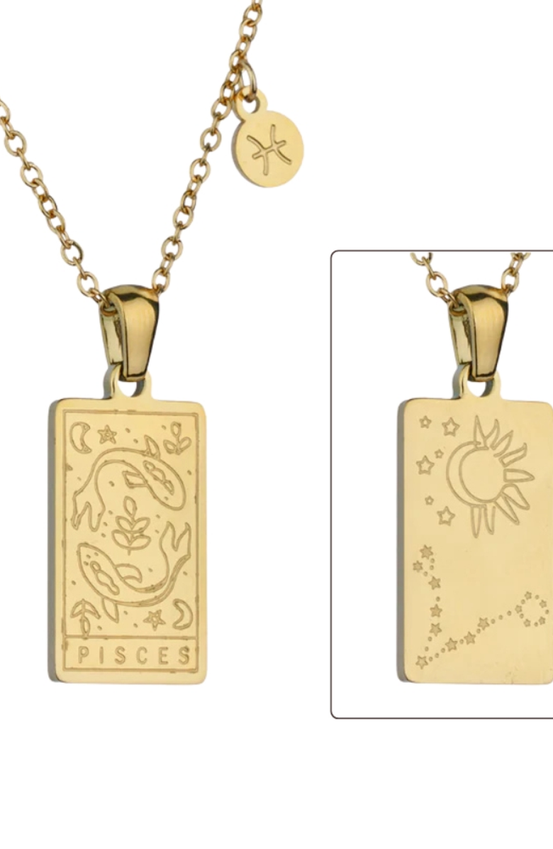 Humanist Beauty Zodiac Constellation Pendant Necklace, Alternate, color, Pisces