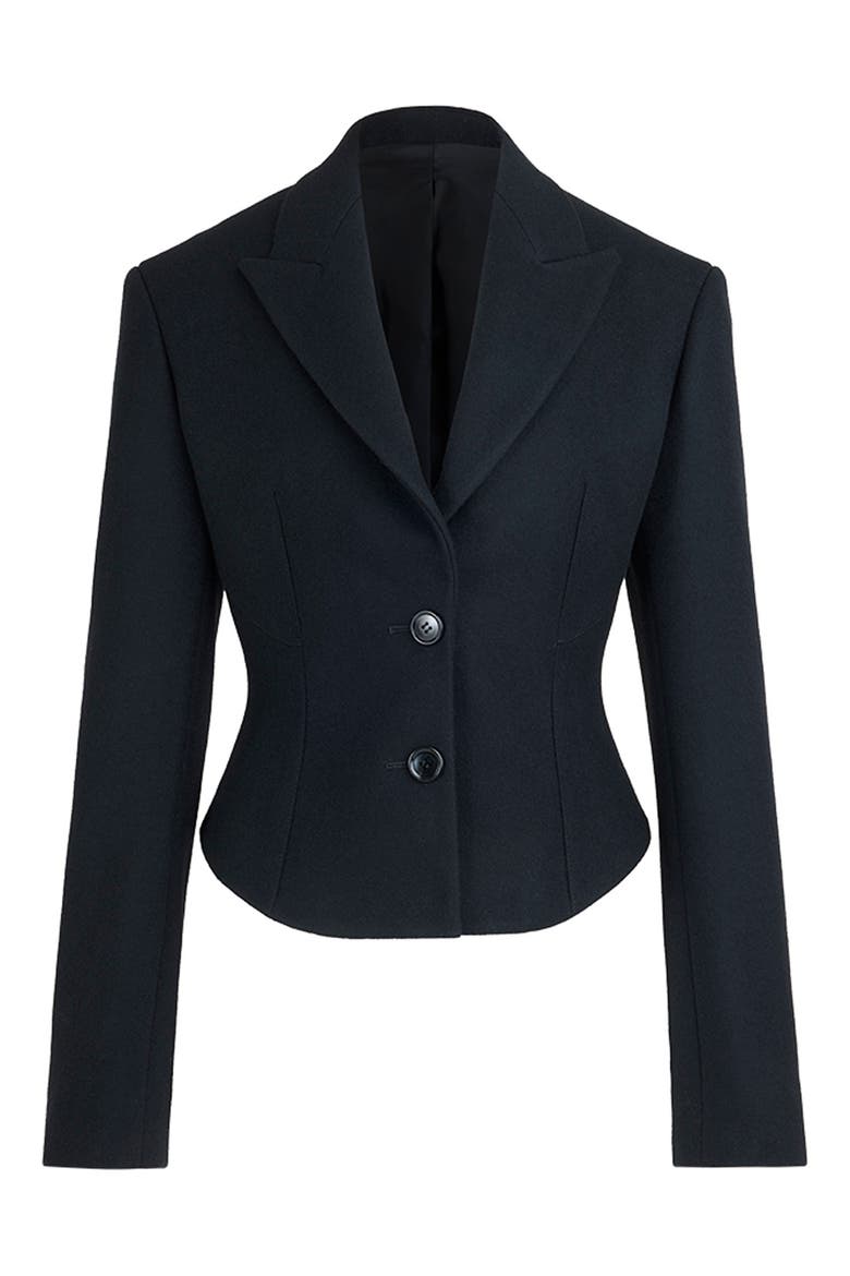 Tailored Wool Felt Jacket, Main, color, NOIR