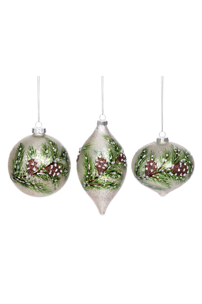 Iced Pinecone, Set of 6, Main, color, Green