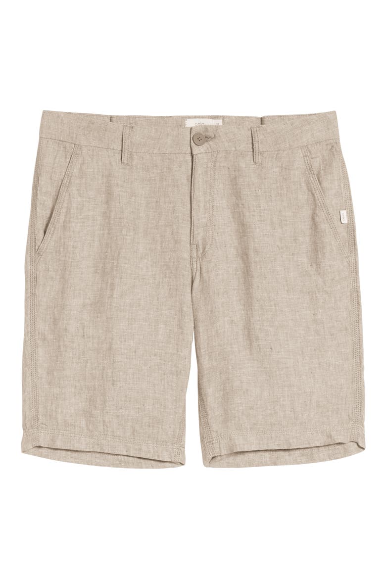 Austin Linen Shorts, Alternate, color, KHAKI