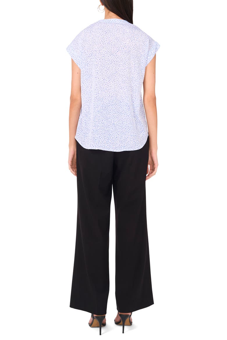 Dot Print Split Neck Top, Alternate, color, LAKE BREEZE