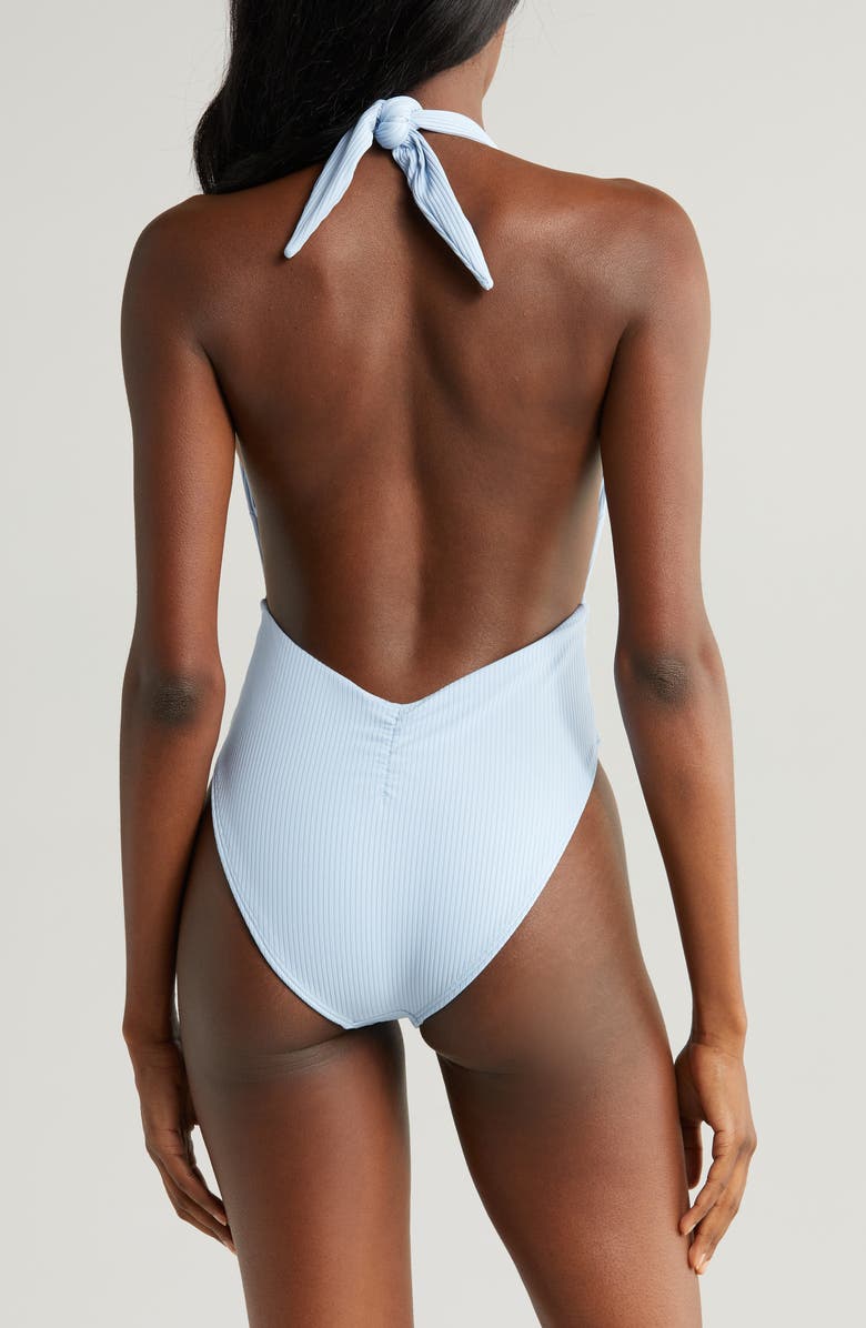 MONTCE Tropez Rib Tie Waist One-Piece Swimsuit, Alternate, color, Peri Rib